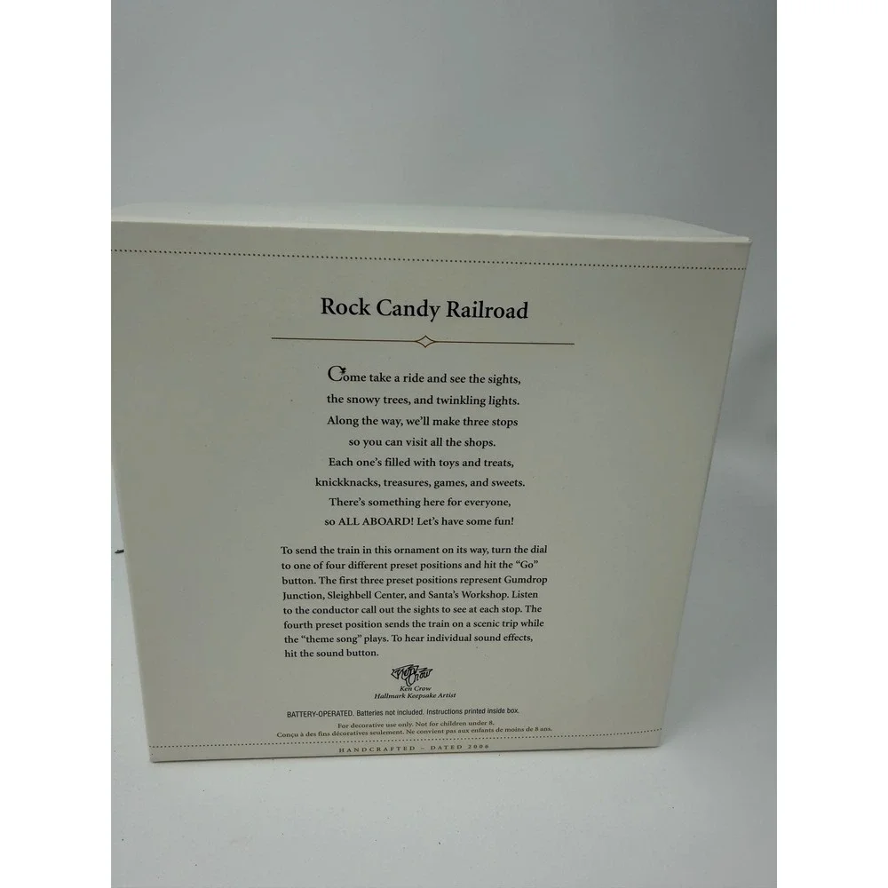 Hallmark Keepsake Rock Candy Railroad 2006 Magic Sound Light Motion Ornament